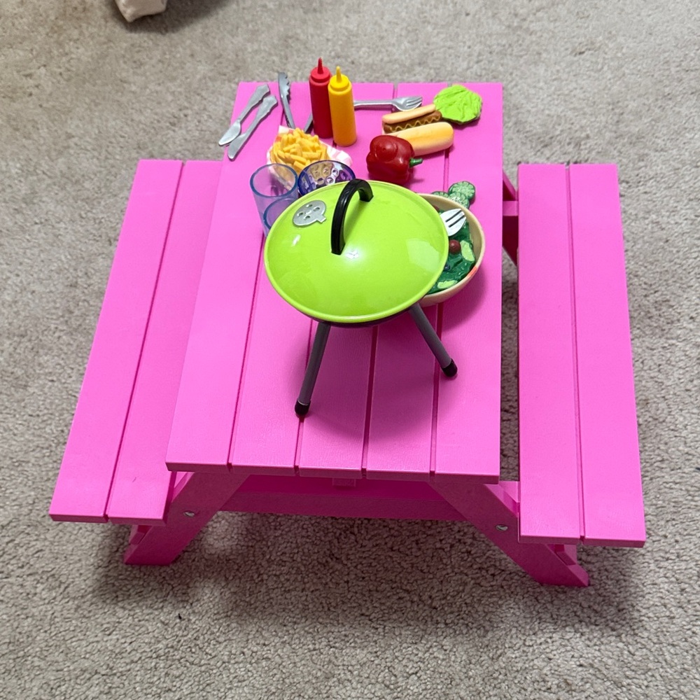 Our Generation Picnic Playset with Pink Table for 18” Dolls - Picture 2 of 10